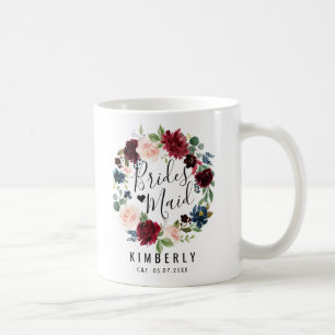 Burgundy Bouquet Bridesmaid Kaffemugg