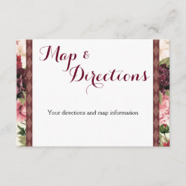 Burgundy Bouquet Bröllop informationskort Tilläggskort