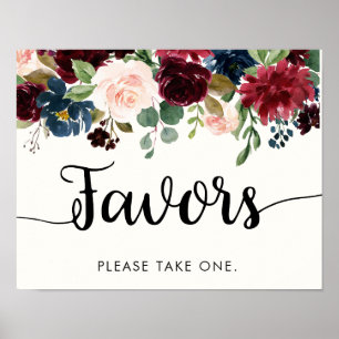 Burgundy Bouquet Bröllopsfavoriter Poster