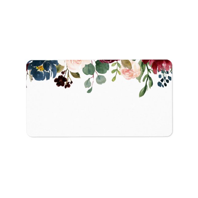 Burgundy Bouquet | Tomt Adressetikett (Framsidan)