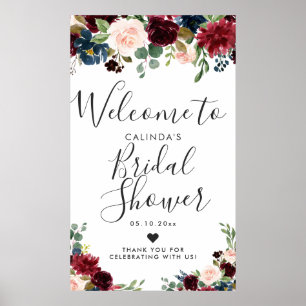 Burgundy Bouquet Välkomsthälsning för Möhippa Poster