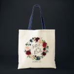 Burgundy Bouquet Wandan | Bridens syster Tygkasse<br><div class="desc">Burgundy Bouquet utandningskatastrof i Bride tote bags för den speciella kvinnan vid din sida på din speciella dag.</div>