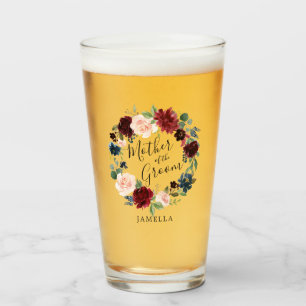 Burgundy Bouquet Wandedräkt Mor i Groom Glaskopp