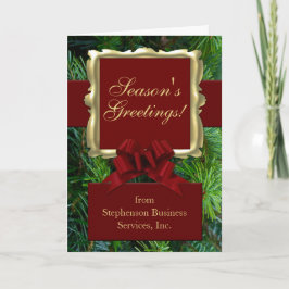 Burgundy Bow Business-julkort Helgkort