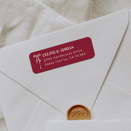 Burgundy Bow Return Address Label Returadress Etikett