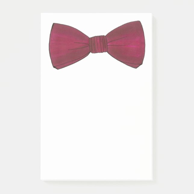Burgundy Bow Tie Bowtie Groom Bröllop Prom Post-it Block (Framsida)