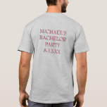 Burgundy Bow Tie Bröllop Prom Bachelor Party Tee<br><div class="desc">Har en originalmarkörillustration av en burgundsbåge. Perfekt för bröllop, förlovningar, proms, årsdagar och annat firande. Anpassa bara din information. Designer är tillgänglig för att skapa och överföra anpassad design så att det matchar färg och teman för bröllop eller händelsen. Klicka på Fråga denna designer om du vill börja designen processaa!...</div>