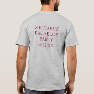 Burgundy Bow Tie Bröllop Prom Bachelor Party Tee Shirt