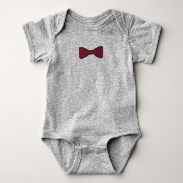Burgundy Bow Tie Bröllop Prom Bowtie Ring Bearer Tee (Framsida)