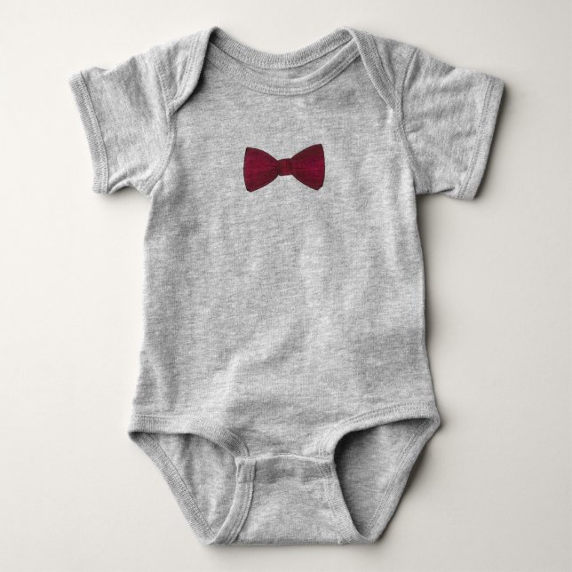 Burgundy Bow Tie Bröllop Prom Bowtie Ring Bearer Tee Shirt (Framsida)
