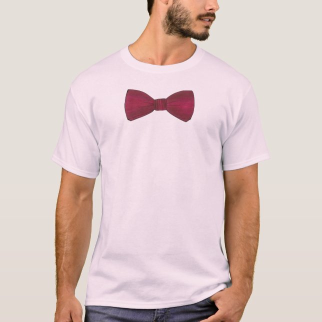 Burgundy Bow Tie Prom Bröllop Formal Bowtie Tee (Framsida)