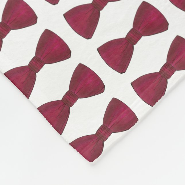 Burgundy Bowtie Bröllop Groom Bachelor Party Fleecefilt (Hörn)