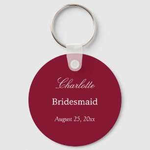 Burgundy Bridesmaid Tack Keychain Nyckelring