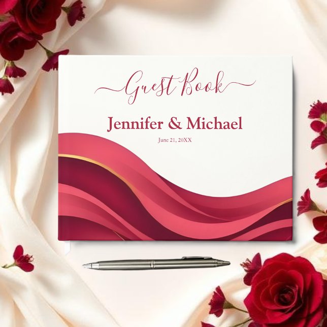 Burgundy Bröllop Gästböcker (Burgundy Wedding Guest Book)