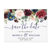 Burgundy  Bröllop spara datum