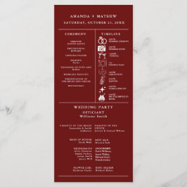 Burgundy Bröllopsinfografiskt Program
