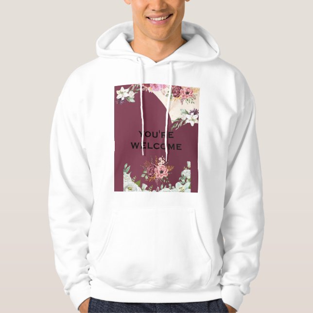 Burgundy BRUDGUMMEsällskap Skjorta Hoodie (Framsida)