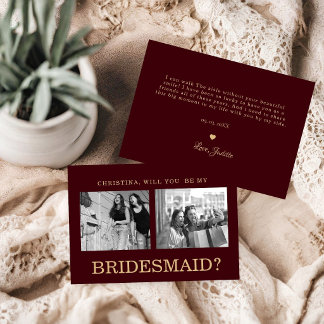 Burgundy Brudtärna Förslagsfoto Kort