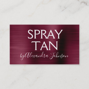 Burgundy Brushed Metall Spray Tan Visitkort