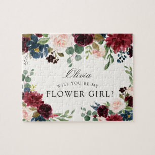 Burgundy bukett   ska dig är min brudtärna? pussel