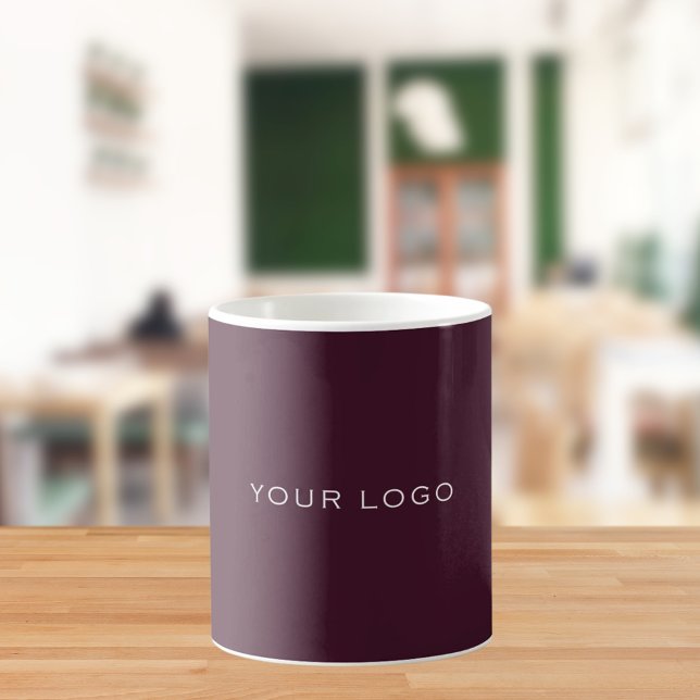 Burgundy business logo rectangular kaffemugg (Skapare uppladdad)