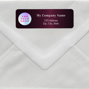 Burgundy business logo return address returadress etikett