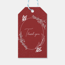 Burgundy Butterfly Card Presentetikett