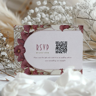 Burgundy Calla Lily OSA kort med QR-kod
