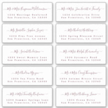 Burgundy Calligraphy Bröllop Guest Adressetiketter