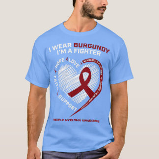 Burgundy Cancer Warrior Fighter Många Myeloma A T Shirt