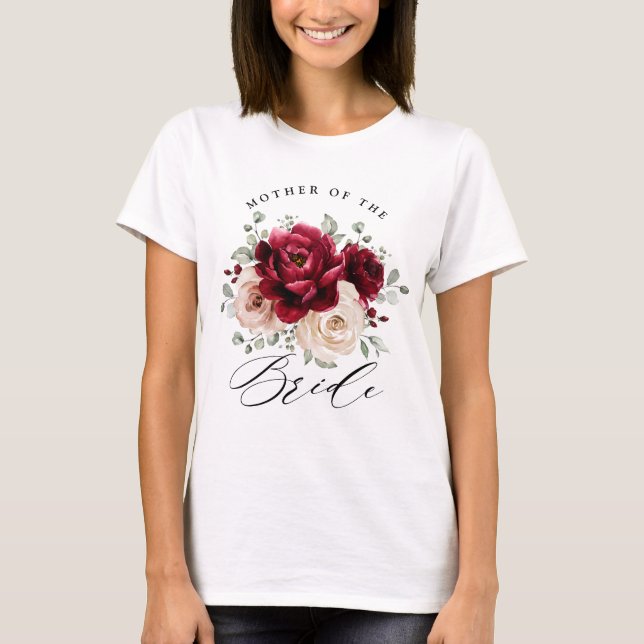 Burgundy Champagne Ivory Budens mamma T Shirt (Framsida)