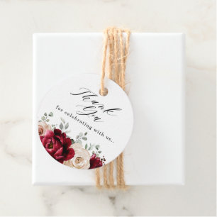 Burgundy Champagne Ivory Mauve Ro Blommigt Bröllop Gåvor Etiketter