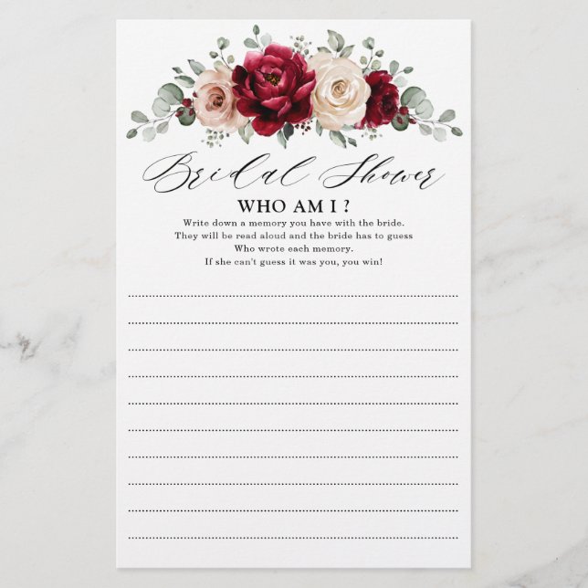 Burgundy Champagne Ivory Mauve Vem är jag? (Framsida)