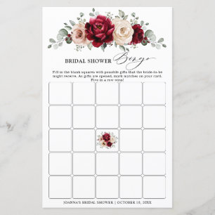 Burgundy Champagne Ivory Möhippa Bingo Game