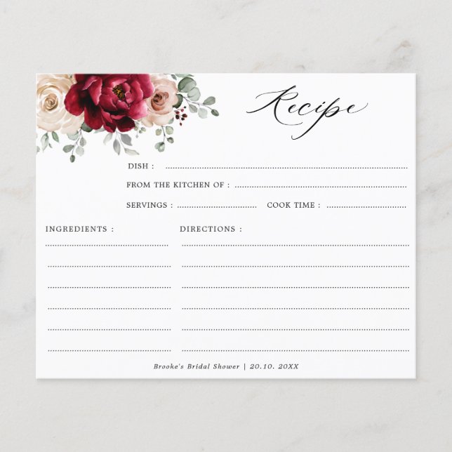 Burgundy Champagne Ivory Möhippa Recipe (Framsida)