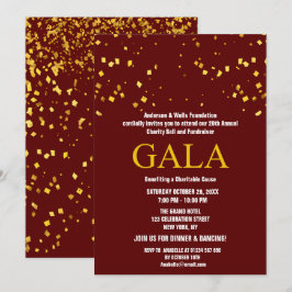 Burgundy Charity Boll Corporate Fundising Party Inbjudningar