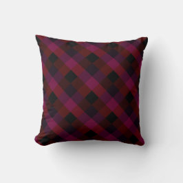 Burgundy Check Mönster Land Stil Kudde