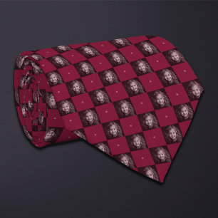 Burgundy Checkerboard Photo Mönster (1 foto) Slips