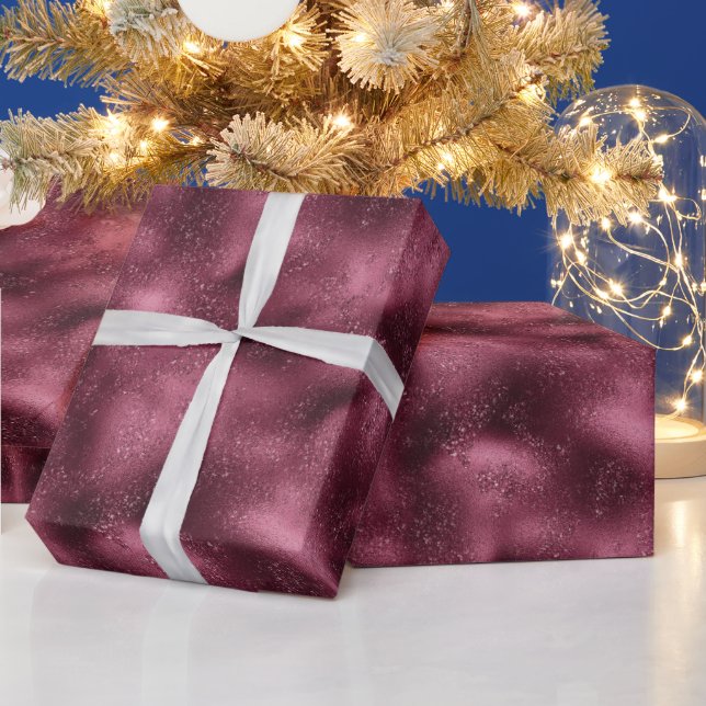 Burgundy Cherry Glitter Glitz Presentpapper (Helgdagar)