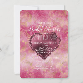 Burgundy Cherry Glitter Heart Inbjudningar