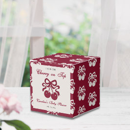 Burgundy Cherry på Top Baby-duschen Presentaskar