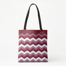 Burgundy chevron mönster med monogram