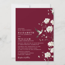 Burgundy Chinoiserie Blommigt Garden Wedding