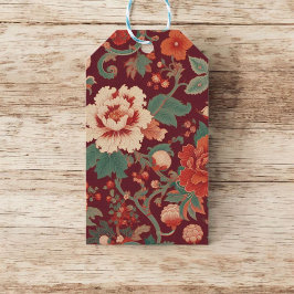 Burgundy Chinoiserie Grandmillenial Toile de Jouy Presentetikett