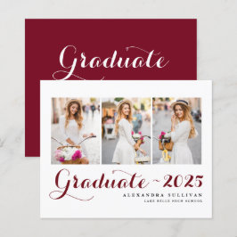 Burgundy Class of 2025 Photo Collage Studenten