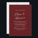 Burgundy Classic Calligraphy Old Money Inbjudningar<br><div class="desc">Old Money wedding invitations designed for a timeless, heirloom-level celebration. This estate script wedding invitation blends Heritage Red elegance with classic European calligraphy for a truly aristocratic aesthetic. Inspired by 2026 Regency Revival and Quiet Luxury movements, it’s perfect for the refined, traditional bride who loves formal wording and couture typography....</div>