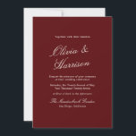 Burgundy Classic Calligraphy Old Money Inbjudningar<br><div class="desc">Old Money wedding invitations designed for a timeless, heirloom-level celebration. This estate script wedding invitation blends Heritage Red elegance with classic European calligraphy for a truly aristocratic aesthetic. Inspired by 2026 Regency Revival and Quiet Luxury movements, it’s perfect for the refined, traditional bride who loves formal wording and couture typography....</div>