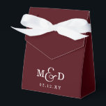 Burgundy Classic Modern Monogram Bröllop Presentaskar<br><div class="desc">Burgundy Classic Modern Monogram bröllopsfavoritboxar</div>