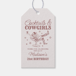 Burgundy Cocktail Cowgirls Rodeo Födelsedagspresen Presentetikett