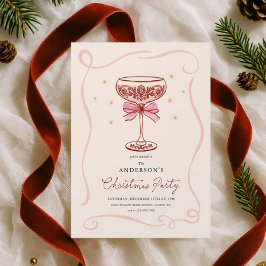 Burgundy Cocktail Julfest Invitation Inbjudningar